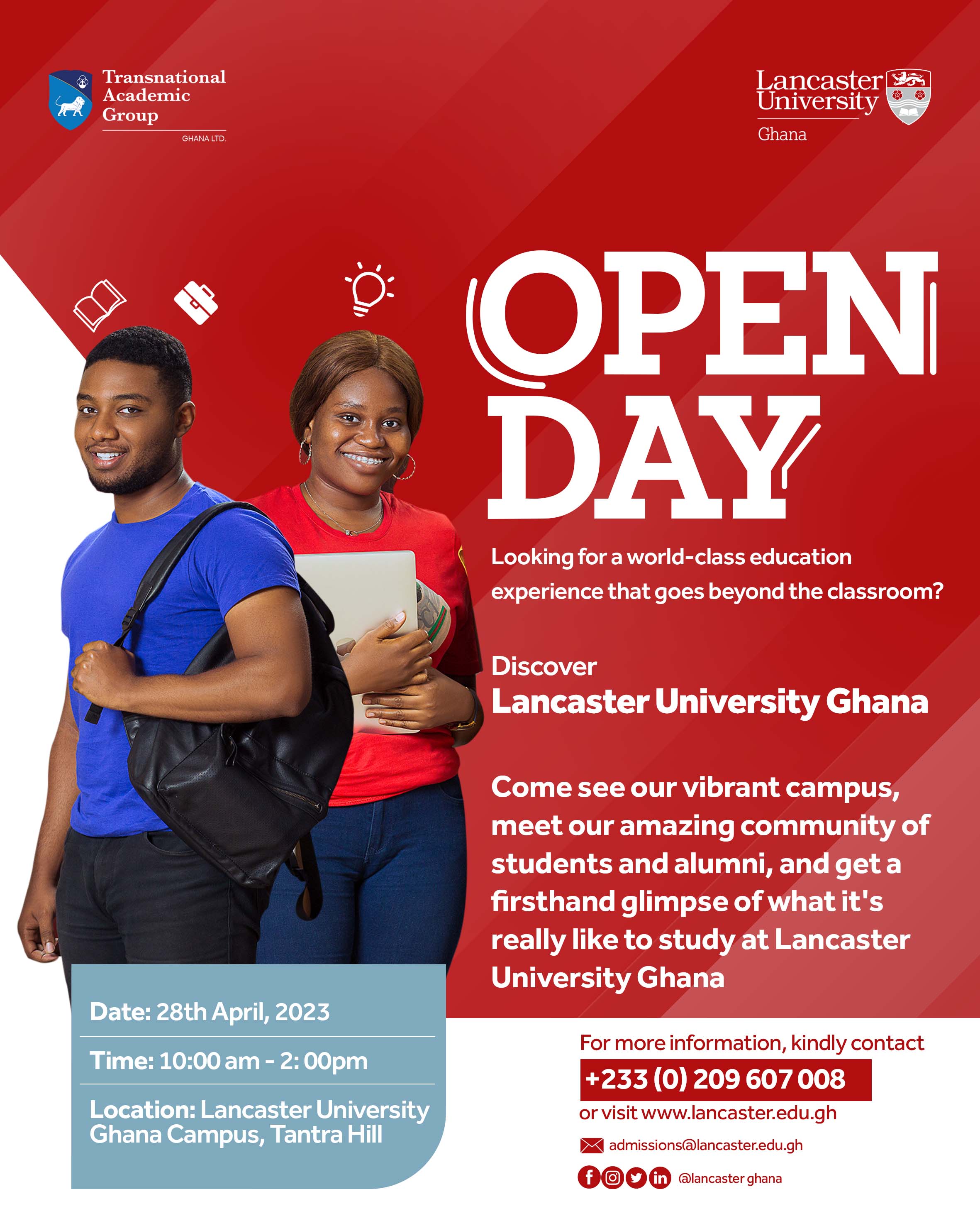 Attend our Open day on 28th April